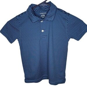 Crew Cuts Boys Blue Striped Polo Shirt- Boys XS 4-5